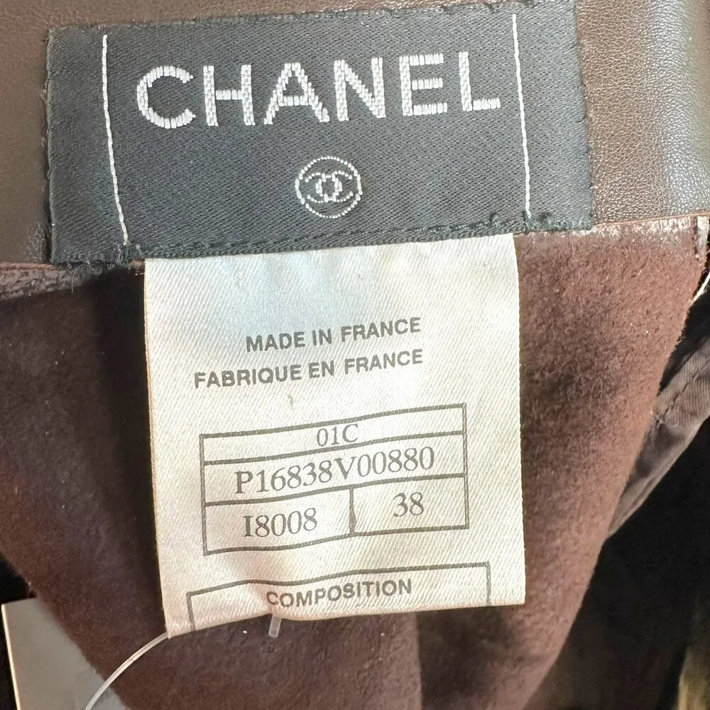 Chanel Cruise 2001 Gold Metallic & Brown Zebra Print Ponyhair Mini Skirt